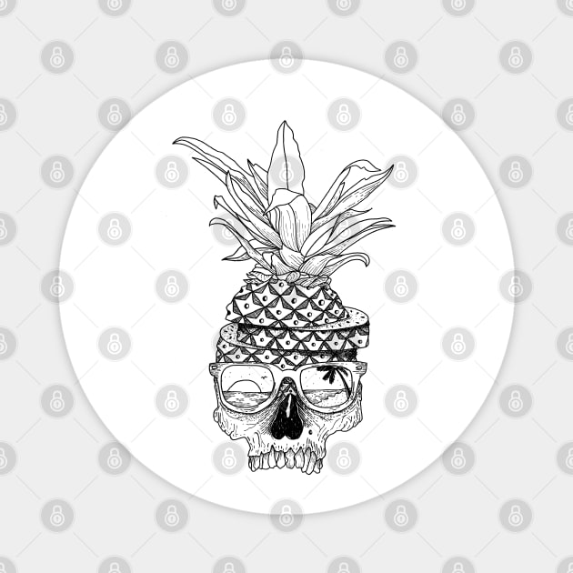 pineapple skull Magnet by kiryadi